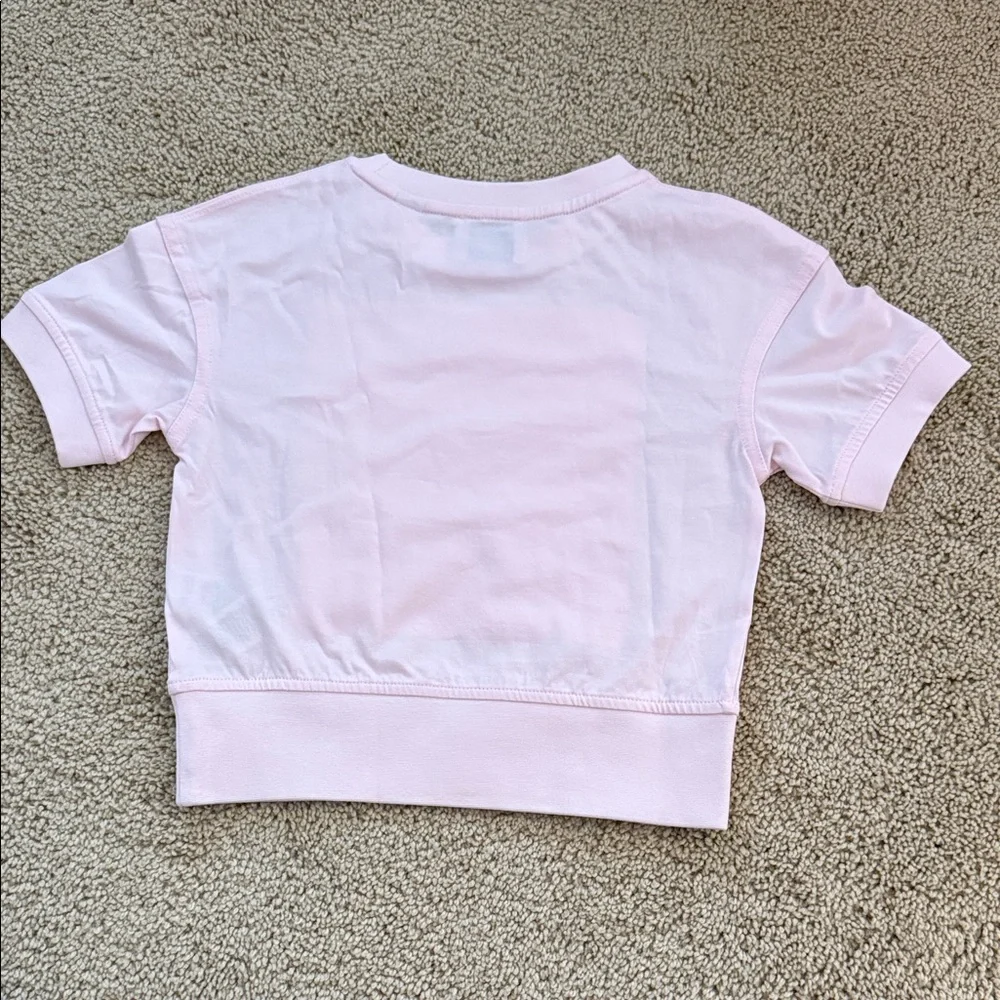Burberry Pink Logo Tee with Gray Plaid Skirt Set - Picture 5 of 12